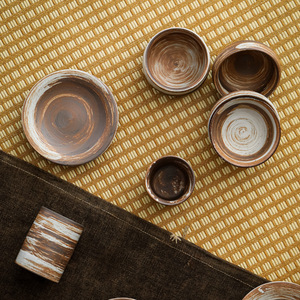 Tasse à thé Kung Fu en céramique grès rétro, style poterie artisanale cuite au bois, ensemble tasse à café et soucoupe en porcelaine faite à la main, tasse à eau - Product Image 3