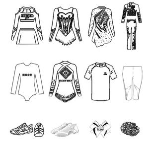 زي موحد هتاف بكل النجوم أحمر بتنورات مكشكشة - Product Image 6