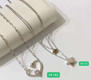 Collar de acero inoxidable Chapado en platino redondo cuadrado de circón al por mayor de joyería Xuping, venta al por mayor de Zircon - Product Image 5