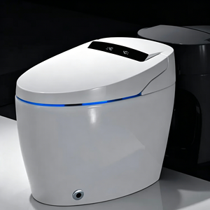 WC intelligent électrique monobloc allongé, entièrement automatique, simple et sanitaire, avec bidet intégré pour hôtel - Product Image 1