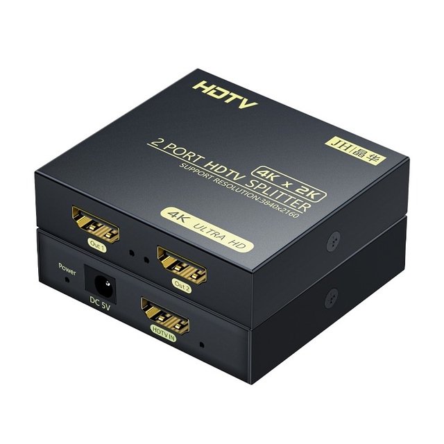 HDTV Splitter One Quarter One Input Two Outputs 4K60Hz3D Digital High-Definition Video Splitter Ultra clear Distributor