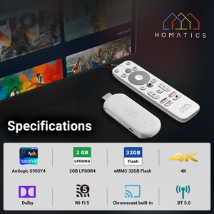 Fábrica Google certificado Amlogic S905Y4 TV Box Google TV 12 OS Voice DDR4 2GB EMMC 32GB <span class=keywords><strong>HOMATICS</strong></span> 4K TV Stick Gongle Dual Wifi - Product Image 6