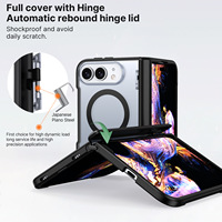 Étui intégral antichute pour Surface Duo avec protection de caméra à bords surélevés, anneau magnétique, transparent givré, pliable pour iPhone Duo Fold