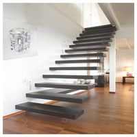 Marches d'escalier en bois de chêne rouge Prima, designs d'escaliers intérieurs, escaliers flottants droits australiens/américains