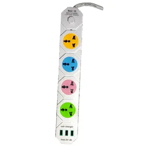 Power Strip With Usb car charger socket Waterproof Surge Holder Touch Switches Hidden Cord 1/2 Metal Box Timer Socket Powerbank