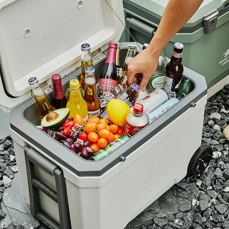 Caixa refrigeradora para piquenique ao ar livre, refrigerador para comida e bebidas frescas, caixa legal para churrasco e piquenique