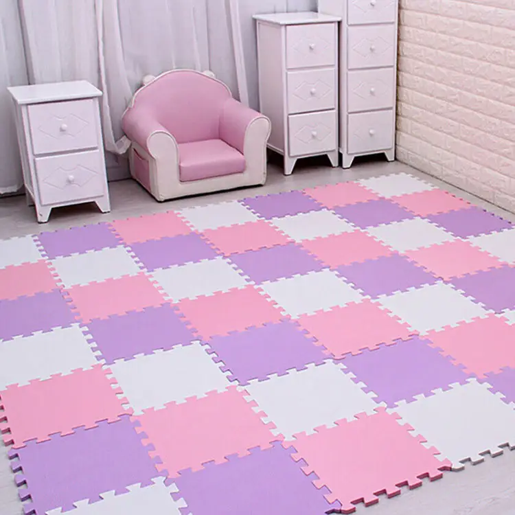 Matras busa puzzle tatami anak-anak, karpet alas busa interlock bahan eva lantai anti jatuh untuk balita anak-anak dalam ruangan