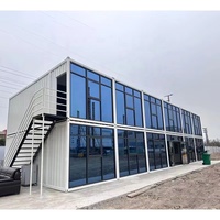 Maison conteneur modulaire d'extérieur démontable à 2 étages, bâtiment de camp de construction, bureau préfabriqué, maisons conteneurs en kit
