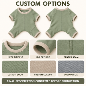 <b>French</b> <b>Bulldog</b> Cotton Blend <b>Coat</b> Solid Green Comfortable All Seasons Pet Clothing for Dogs - Product Image 2