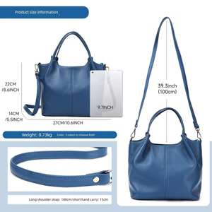 กระเป๋าสะพายข้างหนังแท้สไตล์วินเทจสุดชิคสำหรับผู้หญิง หรูหรา ทรงเรโทร ความจุเยอะ สายสะพายเดี่ยว - Product Image 5