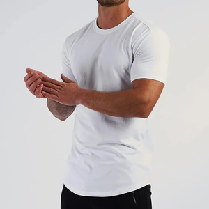 เสื้อยืดคอกลมสีพื้นระบายอากาศทำจากโพลีเอสเตอร์/ ผ้าฝ้ายแฟชั่นแขนสั้นเข้ารูปเรียบง่ายปรับแต่งได้สำหรับฤดูร้อน - Product Image 5