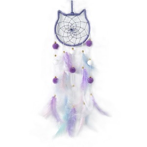 <span class=keywords><strong>Attrape</strong></span>-rêves étoile lune chat avec lumière <span class=keywords><strong>pour</strong></span> enfants filles chambre décor à la maison coloré plume <span class=keywords><strong>attrape</strong></span>-rêves artisanat fait à la main - Product Image 5