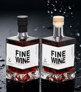 Logo personnalisé ou étiquette avec bouteilles en verre de liqueur de 375ml 500ml 750ml avec couvercle en verre ou en liège pour <span class=keywords><strong>vin</strong></span> whisky vodka brandy gin huile - Product Image 4