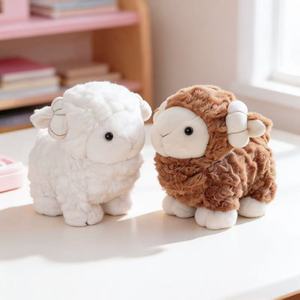 Peluche Realistico di Pecora 14cm, Morbido Agnello di Peluche con Lana Riccia e Soffice, <span class=keywords><strong>Mini</strong></span> Pecora Imbottita per Regalo e Vendita all'Ingrosso - Product Image 1