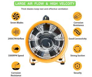 Atölyelerde kapalı alanlarda endüstriyel havalandırma için silindir eksenel egzoz ile taşınabilir ağır elektrik yardımcı Blower - Product Image 3