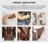 Centre d'usinage CNC 5 axes pour la fabrication de rampes d'escalier en bois massif, équipement de fraisage d'embouts, machine de travail du bois pour le traitement sur mesure du bois courbé