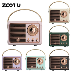 Haut-parleur sans fil rétro, <span class=keywords><strong>radio</strong></span> vintage BT 5.0, mini haut-parleur portable, son stéréo HD pour la maison, la cuisine, le bureau, décoration - Product Image 2