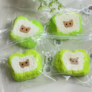 Realistic 6.5cm Green Apple Thick Toast <b>Squishy</b> Toy New Series Stress Relief Suqeeze Gift for Kids Adults Enhances Happy Mood - Product Image 2