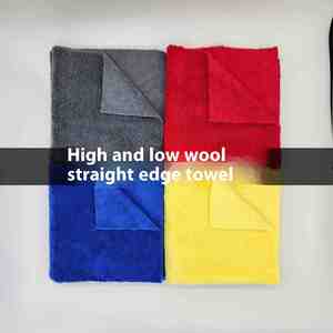 Super Absorbent High-Low Superfine Fiber <b>Car</b> Wash Towel Hot Cutting Straight Edge for <b>Polishing</b> and Waxing Model C0056 - Product Image 2