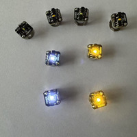 Mini Linterna LED Magnética de 7.5mm con Función Intermitente, Funciona con Batería, para Manualidades y Decoración de Fiestas (Batería Incluida)