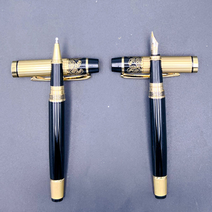 <span class=keywords><strong>Stylo</strong></span> plume en métal classique <span class=keywords><strong>haut</strong></span> <span class=keywords><strong>de</strong></span> <span class=keywords><strong>gamme</strong></span> Logo <span class=keywords><strong>personnalisé</strong></span> <span class=keywords><strong>stylo</strong></span> à bille noir or pour cadeaux promotionnels d'affaires stylos à encre - Product Image 5