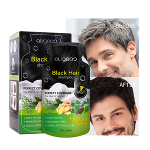 Augeas OEM vente en gros teinture noir pour cheveux sans ammoniaque couverture cheveux gris plante bulle 3 en 1 Sachet à base <span class=keywords><strong>de</strong></span> plantes teinture shampooing - Product Image 3