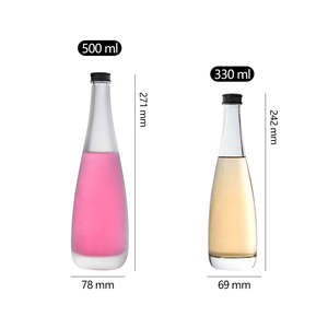 Venta caliente de alta calidad boca de tornillo de cuello largo 330ml 500ml botella de vino o <span class=keywords><strong>agua</strong></span> <span class=keywords><strong>Mineral</strong></span> de vidrio transparente y esmerilado - Product Image 2