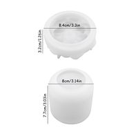 Moule en silicone pour pot à bougie cylindrique avec couvercle en forme de fleur, pour bougies parfumées, moules en silicone pour gypse en forme de tasse à fleurs, pour artisanat en résine et gypse, décoration intérieure