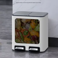 Poubelle de cuisine ménage sec humide séparation écologique en acier inoxydable grande capacité pédale Double poubelle