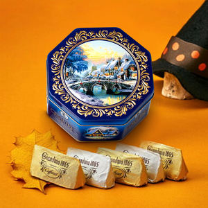 กล่องดีบุกทรงหลายเหลี่ยมสำหรับบรรจุอาหารกล่องดีบุกทรงคุกกี้ขนมบรรจุภัณฑ์โลหะแบบครบวงจร - Product Image 5