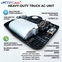 Climatiseur de stationnement pour camion ACTECmax 9215 BTU DC 24V, unité de refroidissement de cabine de couchage sur toit, alimenté par batterie, système de climatisation