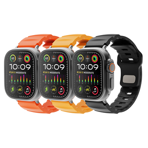 Cinturini in Gomma Fluorurata CM Impermeabili con Adattatore <span class=keywords><strong>Argento</strong></span> per <span class=keywords><strong>Apple</strong></span> <span class=keywords><strong>Watch</strong></span> S10 46mm 42mm Ultra 49mm 45mm 44mm - Product Image 2