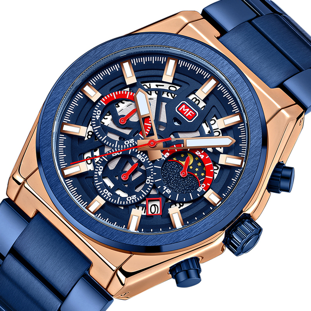 Top Brand MINI FOCUS Luxury Fashion Men Watches Stainless Steel Band Mens Wristwatch Quartz Watch Waterproof Relogio Masculino