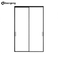 Porte coulissante en verre avec cadre en aluminium, double vitrage trempé, avec kit de rails pour patio, balcon, villa, taille personnalisée