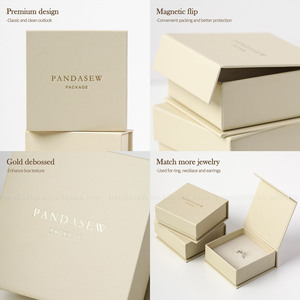 PandaSew Custom Logo Luxury Magnetic Closing <strong>Gift</strong> Cosmetics <strong>Earrings</strong> Necklace Rings Packaging Jewelry <strong>Box</strong> - Product Image 6