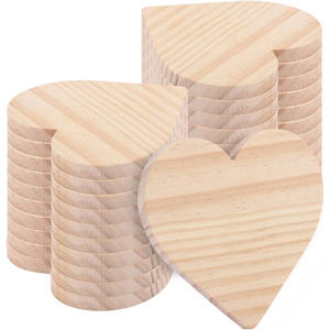 Posavasos de madera de corazón sin terminar de 4 pulgadas de primera calidad, manualidades DIY para dibujar, pintar, grabar en madera para decoración del hogar de bodas - Product Image 5