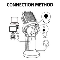 RGB Işıklı Pop Filtreli, Gain Düğmeli, Masaüstü Standlı USB Oyun Mikrofonu, Podcast Canlı Yayın Kaydı için, Fabrikada Üretilmiştir