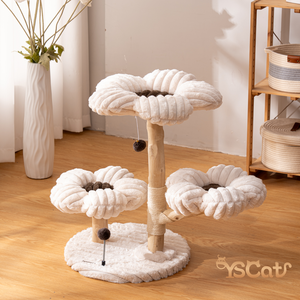 Offre Spéciale haute qualité bois Floral arbre à chat tour nouveau Design en bois chat tour moderne luxe chat escalade arbre - Product Image 5
