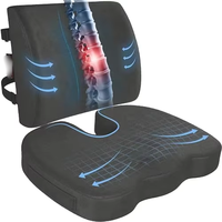 Coussin de siège Coccyx ensemble d'oreillers de soutien du dos avec mousse à mémoire de forme pour chaise de bureau à usage domestique et coussin de siège confortable pour fauteuil roulant