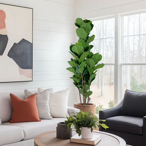 Figuier artificiel de feuille de violon de 6 pieds avec le cadeau extérieur d'intérieur de décor de pot en plastique - Product Image 6