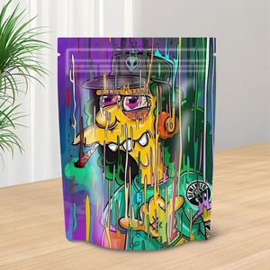 Túi ziplock đựng thực phẩm Mylar 3.5 lớp, có logo tùy chỉnh, chống mùi, trong suốt, kích thước 28 gram, chất liệu holographic - Product Image 2