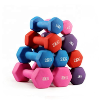 Haltère hexagonal fixe en fonte recouvert de néoprène pour musculation à domicile, vente en gros, offre spéciale usine