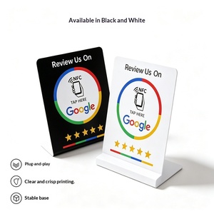 NFC Google Bewertungskarte Induktive Bewertung Dynamischer <span class=keywords><strong>QR</strong></span>-<span class=keywords><strong>Code</strong></span> Ntag215 Tischaufkleber <span class=keywords><strong>mit</strong></span> Klebstoffrückseite Restaurant-Mitgliedschaft - Product Image 2