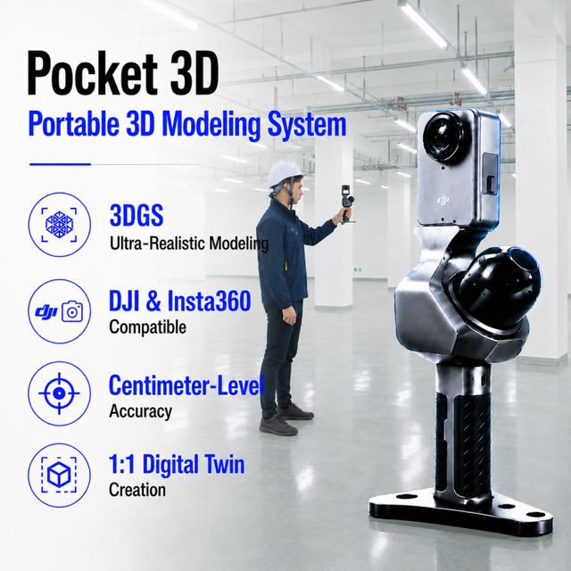 Foxtech Pocket 3D 3DGS Gaussian Splat Mesh Portable Handheld LiDAR Scanner BIM Point Cloud Real-Scene 3D Modeling System
