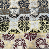 Nais Custom Nouvelle Tendance Tissu Jacquard Brocart Crâne 100% Polyester Noir Or Argent Pailleté Poids Moyen pour Accessoires de Rideaux