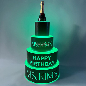 Starlighting kustom logo VIP layanan LED cahaya dapat diisi ulang tahun botol kue presenter tampilan rak untuk klub malam bar pesta - Product Image 6