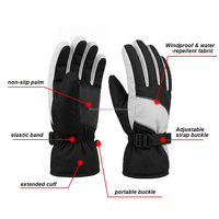 Gants de ski imperméables et coupe-vent en polyester, antidérapants, thermiques, compatibles écran tactile, avec bande élastique et poignet allongé pour le snowboard