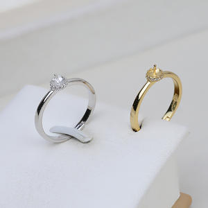 Anillo de Plata S925 para Mujer, Ajustable, Diseño Abierto Simple, Romántico, con Incrustaciones, para DIY, Accesorios para Perlas, Soporte Vacío 47 - Product Image 1