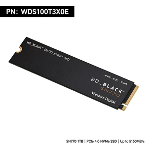 WDS100T3X0E <span class=keywords><strong>M</strong></span>.<span class=keywords><strong>2</strong></span> NVMe SSD <span class=keywords><strong>SN770</strong></span> 1TB PCIe Gen4 X4 2280 ไดรฟ์โซลิดสเตทภายใน ความเร็วในการอ่านสูงสุด 5150MB/s - Product Image 1