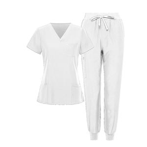 Ensemble d'uniformes médicaux sur mesure en gros, ensemble de blouses unisexes, ensemble de haut et de pantalon ajustés pour les hôpitaux - Product Image 1